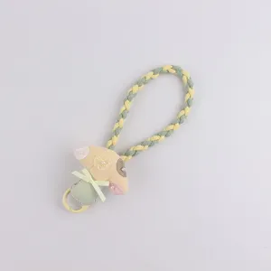 Cute mushroom braided phone strap and keychain, candy color woven wrist lanyard for women.