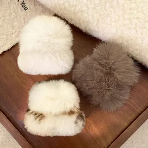 Pinces à cheveux en peluche moelleuse pour femmes, accessoires de coiffure doux d'hiver élégants