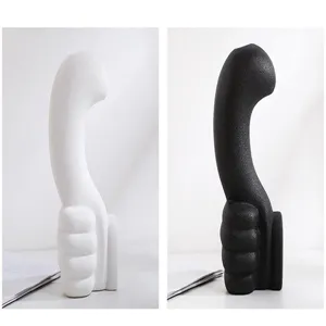 Minimalist black and white ceramic hand-shaped vases in thumbs-up gesture for home decor