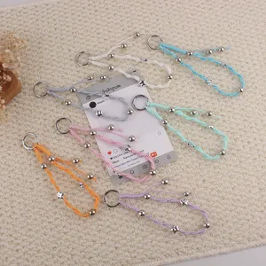 Handgeweven Sleutelhanger Fris Kleurrijk Waskoord Telefoonkoord Anti Verloren Sterhanger Tas Hangend Ornament Vrouwen Sieraden Cadeau