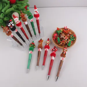 Weihnachten Perlen Kugelschreiber Silikonperlen Bunte Plastik Stifte Mit Cartoon Ornament Pompon Schreibwaren Geschenk Für Schule Büro Allgemein