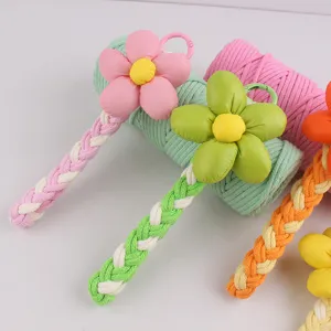Süße Blumen Handy Umhängeband geflochten, süßer Stil Handgelenk Schlüsselband für Damen.