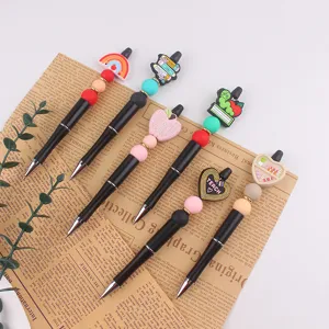 DIY Perlen Kugelschreiber Handgemachte Lehrer Thema Silikon Stift Set Details Ansicht