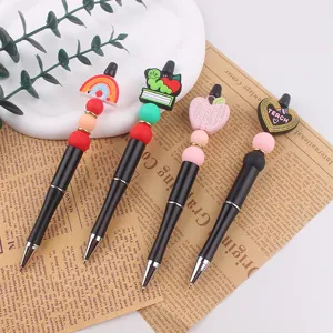 DIY Perlenkugelschreiber Set, süße Silikon Regenbogen Apfel Lehrer Thema Stifte Schule.
