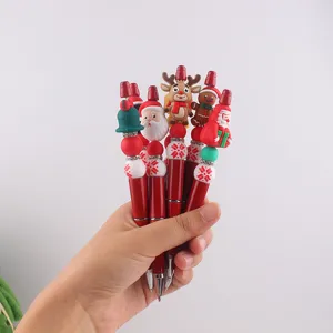Weihnachten Silikon Perlenkugelschreiber Detail, süßer Cartoon Rentier Stift.