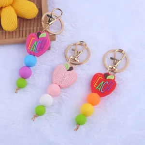 Siliconen kraal appel sleutelhanger schattige tas charm cartoon accessoire rugzak
