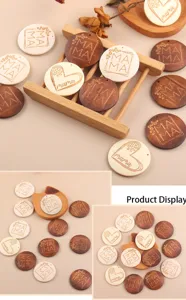 Wooden MAMA round charms, exquisite DIY keychain pendants, perfect for Mother's Day gifts.