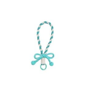 Cordino telefono intrecciato azzurro bianco fiocco portachiavi carino accessorio regalo