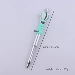 Penne a sfera di perline fai-da-te con ciondolo in silicone a mongolfiera, 14.5cm.