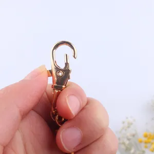 Goldfarbener Metall Karabinerhaken Detailansicht fur DIY Schlusselanhanger Zubehor