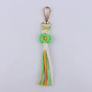 Handgemachte Makramee Blume Schlüsselanhänger süße Baumwollseil Tasche Anhänger Zubehör.