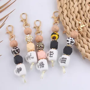 Silikon Perlen Schlüsselanhänger süße Kaffeetasse Anhänger Taschenschmuck Accessoire