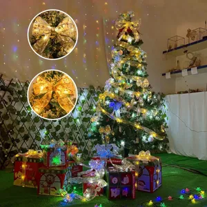 Weihnachtsband LED warmweiße Lichterkette batteriebetrieben Weihnachtsbaum Dekoration.