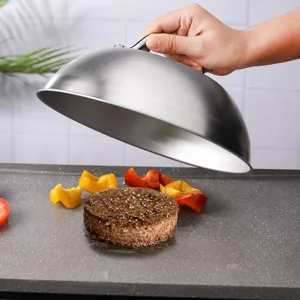 Tapa profesional de acero inoxidable para hamburguesas y barbacoas al aire libre