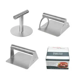 Presse a Hamburgers en Acier Inoxydable Set Moule a Steak Hache pour Grill et Cuisine Pro