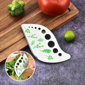 Stainless Steel Herb Stripper Kitchen Herb Leaf Stripping Tool With Blade Cover And Color Box Packaging