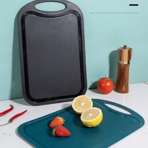 Non-slip household PP cutting board set, durable plastic kitchen chopping board with hanging hole.