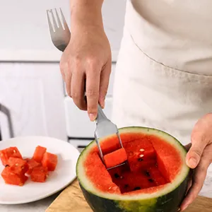 Roestvrij staal watermeloen snijder keuken fruit snijgereedschap duurzame groente houder