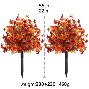 Mazzo di fiori artificiali autunnali con paletto, 55cm altezza, decorazione floreale.