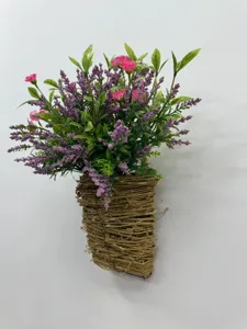 Künstlicher Blumenkorb Wandbehang Simulation Lavendel Türdekoration Detailansicht