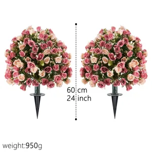 Artificial rose flower ground insert simulation plant home garden decor 60cm 950g