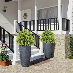 Kunstbuchsbaum Topiary Topfpflanzen fuer Veranda Garten Dekor, kuenstliche Baeume.