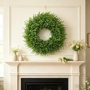 Kunstmatige buxus krans groene plant huisdecoratie muur ophanging voor lente en zomer