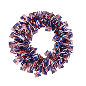 Ghirlanda patriottica per la festa dell'indipendenza USA, festone rosso bianco e blu.