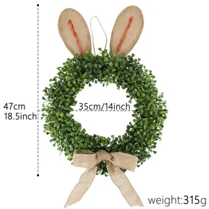 Couronne lapin de Pâques verdure artificielle décoration suspendue porte 35cm 47cm