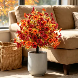 Pianta in vaso artificiale decorazione autunno soggiorno arredamento interno ornamento
