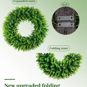 Künstlicher Eukalyptus Kranz faltbar grüne Pflanze Türhänger Dekoration für Zuhause