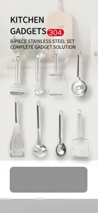 Set di utensili da cucina in acciaio inossidabile per la preparazione dei pasti quotidiani
