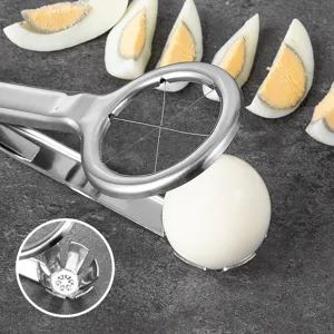 Tranche-œuf en acier inoxydable outil de cuisine multifonctionnel pour œufs durs.