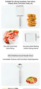 Set di utensili da cucina multifunzione in acciaio inossidabile per affettare e tagliare i noodles.