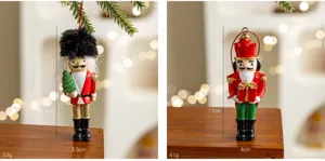 Harz Nussknacker Soldat Hängeornament, detailreiche Weihnachtsbaum Deko und Tischdisplay.