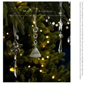 Weihnachtsbaum hängender Kristall Acryl Stern Glocke Tropfen Anhänger Party Deko Neu