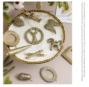 Weihnachten Harz Elch Tannenzapfen Anhänger DIY Bilderrahmen Weihnachtsbaum Dekor Set