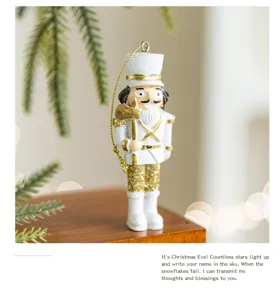 Weihnachten Harz Nussknacker Soldat Anhänger Ornament für Weihnachtsbaum hängen Dekoration.