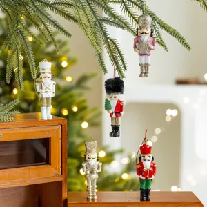 Weihnachten Harz Nussknacker Soldat Ornamente Hängende Anhänger für Baumdeko Deko