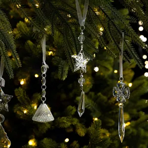 Weihnachtsbaum hängende Ornamente transparente Acryl Stern Eiszapfen Anhänger Festtagsdekor