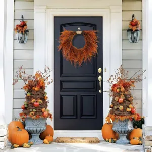 Artificial fern hanging vine for autumn home decor, indoor wall and porch plant decoration.