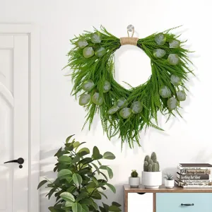 Artificial Eucalyptus Pine Wreath Greenery Wall Hanging Home Door Fireplace Spring Decor