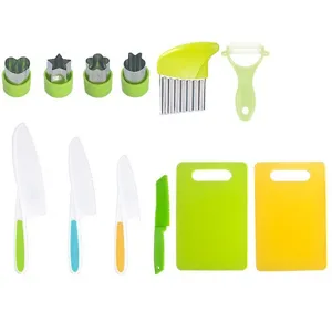 Set de cuchillos de cocina de plástico para niños cortador de verduras y pelador seguro
