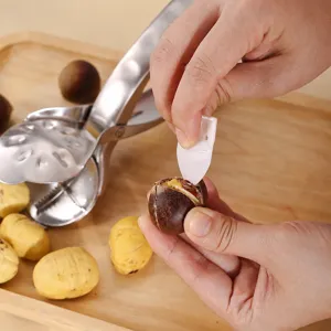 Stainless steel chestnut opener kitchen tool nut cracker sheller cutter gadget for home use