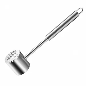 Stainless steel meat tenderizer hammer kitchen tool double sided mallet for beef steak cooking
