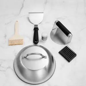 Kit d'outils de cuisine en acier inoxydable pour presse à burger et spatule de gril