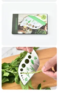 Stainless steel herb stripper 9-hole kitchen tool leaf remover for fresh herbs.