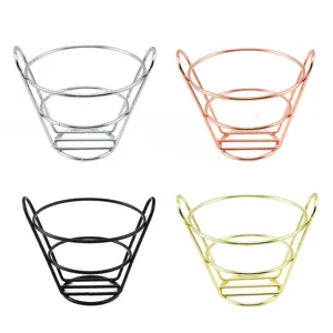 Iron wire french fry holder conical snack basket for bar restaurant fried chicken display
