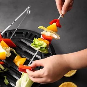 Stainless Steel BBQ Skewers Double Twisted Grill Skewers Metal Tools For Outdoor Camping Barbecue Cooking