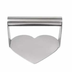 Stainless steel heart-shaped hamburger press meat smasher for kitchen cooking tools